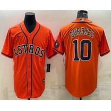 Men's Houston Astros #10 Yuli Gurriel Orange With Patch Stitched MLB Cool Base Nike Jersey