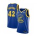 Men's Golden State Warriors #42 Nate Thurmond Authentic Royal Finished Basketball Stitched Jersey - Icon Edition