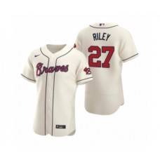 Men's Atlanta Braves #27 Austin Riley Nike Cream Authentic 2020 Alternate Stitched Jersey