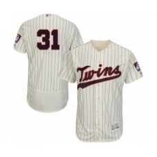 Men's Minnesota Twins #31 Devin Smeltzer Authentic Cream Alternate Flex Base Authentic Collection Baseball Player Stitched Jersey