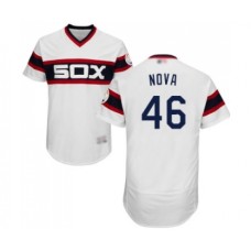 Men's Chicago White Sox #46 Ivan Nova White Alternate Flex Base Authentic Collection Baseball Jersey