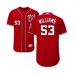 Men's Washington Nationals #53 Austen Williams Red Alternate Flex Base Authentic Collection Baseball Player Stitched Jersey