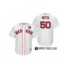 Men's Boston Red Sox 2019 Armed Forces Day Mookie Betts #50 Mookie Betts White Stitched Jersey