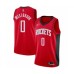 Men's Houston Rockets #0 Russell Westbrook Authentic Red Finished Basketball Stitched Jersey - Icon Edition