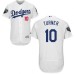 Men's Majestic Los Angeles Dodgers #10 Justin Turner White Home Flex Base Authentic Collection 2018 World Series MLB Jersey