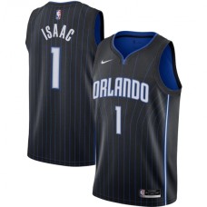 Men's Orlando Magic #1 Jonathan Isaac Nike Black 2020-21 Swingman Stitched Jersey