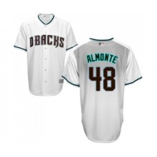 Men's Arizona Diamondbacks #48 Abraham Almonte Replica White Capri Cool Base Baseball Jersey