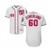 Men's Washington Nationals #60 Hunter Strickland White Home Flex Base Authentic Collection Baseball Player Stitched Jersey