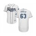 Men's Tampa Bay Rays #63 Diego Castillo Home White Home Flex Base Authentic Collection Baseball Player Stitched Jersey