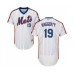 Men's New York Mets #19 Sam Haggerty White Alternate Flex Base Authentic Collection Baseball Player Stitched Jersey