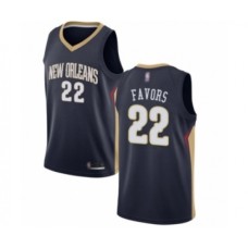 Men's New Orleans Pelicans #22 Derrick Favors Swingman Navy Blue Basketball Jersey - Icon Edition