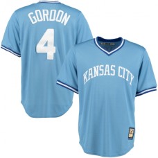 Men's Nike Kansas City Royals #4 Alex Gordon Majestic Cooperstown Collection Cool Base Player Stitched Jersey Blue