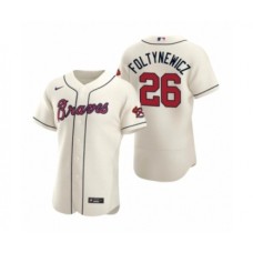 Men's Atlanta Braves #26 Mike Foltynewicz Nike Cream Authentic 2020 Alternate Stitched Jersey