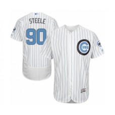 Men's Chicago Cubs #90 Justin Steele Authentic White 2016 Father's Day Fashion Flex Base Baseball Player Stitched Jersey