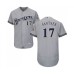 Men's Milwaukee Brewers #17 Jim Gantner Grey Road Flex Base Authentic Collection Baseball Jersey