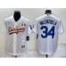 Men's Los Angeles Dodgers #34 Fernando Valenzuela Rainbow White Mexico Cool Base Nike Stitched Jersey