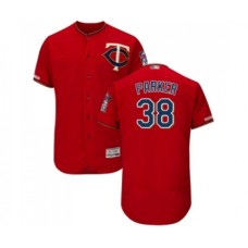 Men's Minnesota Twins #38 Blake Parker Scarlet Alternate Flex Base Authentic Collection Baseball Jersey