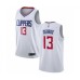 Men's Los Angeles Clippers #13 Paul George Authentic White Basketball Jersey - Association Edition