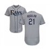 Men's Tampa Bay Rays #21 Jesus Aguilar Grey Road Flex Base Authentic Collection Baseball Player Stitched Jersey