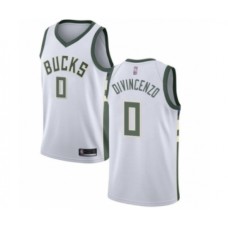 Men's Milwaukee Bucks #0 Donte DiVincenzo Authentic White Basketball Stitched Jersey - Association Edition