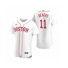 Men's Boston Red Sox #11 Rafael Devers Nike White Authentic 2020 Alternate Stitched Jersey