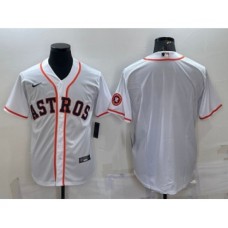 Men's Houston Astros Blank White With Patch Stitched MLB Cool Base Nike Jersey