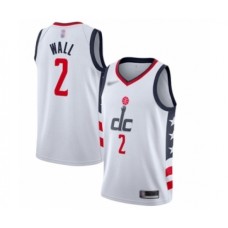 Men's Washington Wizards #2 John Wall Swingman White Basketball Stitched Jersey - 2019 20 City Edition