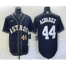 Men's Houston Astros #44 Yordan Alvarez Number Black Cool Base Stitched Baseball Jersey