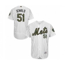 Men's New York Mets #51 Paul Sewald Authentic White 2016 Memorial Day Fashion Flex Base Baseball Player Stitched Jersey