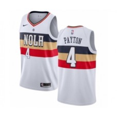 Men's Nike New Orleans Pelicans #4 Elfrid Payton White Swingman Jersey - Earned Edition