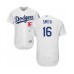 Men's Los Angeles Dodgers #16 Will Smith White Home Flex Base Authentic Collection Baseball Player Stitched Jersey