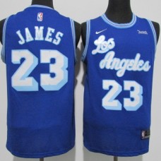 Men's Nike Los Angeles Lakers #23 LeBron James Authentic Blue Stitched Jerseys