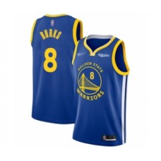 Men's Golden State Warriors #8 Alec Burks Authentic Royal Finished Basketball Stitched Jersey - Icon Edition