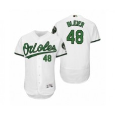 Men's Orioles #48 Richard Bleier White Turn Back the Clock Earth Day Throwback Stitched Jersey