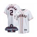 Men's Houston Astros #2 Alex Bregman White 2022 World Series Champions Home Stitched Baseball Jersey