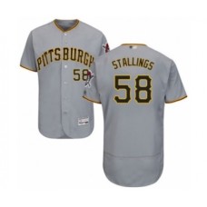 Men's Pittsburgh Pirates #58 Jacob Stallings Grey Road Flex Base Authentic Collection Baseball Player Stitched Jersey