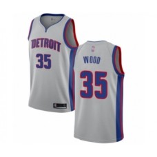 Men's Detroit Pistons #35 Christian Wood Authentic Silver Basketball Stitched Jersey Statement Edition