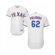 Men's Texas Rangers #62 Joe Palumbo White Home Flex Base Authentic Collection Baseball Player Stitched Jersey