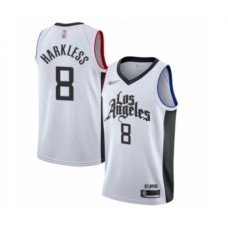 Men's Los Angeles Clippers #8 Moe Harkless Swingman White Basketball Stitched Jersey - 2019 20 City Edition