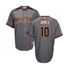 Men's Arizona Diamondbacks #10 Adam Jones Replica Grey Road Cool Base Baseball Jersey