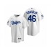 Men's Los Angeles Dodgers #46 Tony Gonsolin White 2020 World Series Champions Replica Stitched Jersey