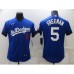 Men's Los Angeles Dodgers #5 Freddie Freeman Blue City Player Stitched Jerseys