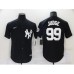 Men's New York Yankees #99 Aaron Judge Black Throwback Stitched Jersey