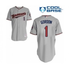 Men's Minnesota Twins #1 Nick Gordon Authentic Grey Road Cool Base Baseball Player Stitched Jersey