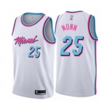 Men's Miami Heat #25 Kendrick Nunn Authentic White Basketball Stitched Jersey - City Edition