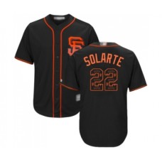 Men's San Francisco Giants #22 Yangervis Solarte Authentic Black Team Logo Fashion Cool Base Baseball Jersey