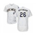 Men's Milwaukee Brewers #26 Jacob Nottingham White Home Flex Base Authentic Collection Baseball Player Stitched Jersey