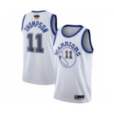 Men's Golden State Warriors #11 Klay Thompson Swingman White Hardwood Classics 2019 Basketball Finals Bound Basketball Jersey