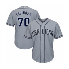 Men's San Diego Padres #70 Anderson Espinoza Authentic Grey Road Cool Base Baseball Player Stitched Jersey