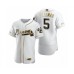 Men's Atlanta Braves #5 Freddie Freeman Nike White Authentic Golden Edition Stitched Jersey